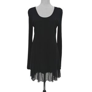 Peruvian Connection Black Long Sleeve Pima Dress M‎ Whimsygoth Fairy Grunge